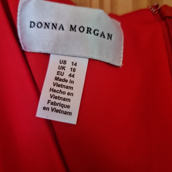 Donna Morgan V Neck Contrast Zipper Stitching BodyCon Sleeveless Lined NWT 14 - Picture 2 of 7
